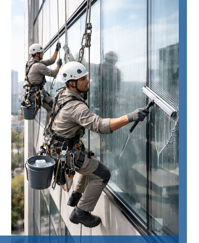 Мойка окон альпинистами в Альметьевске от 4671 р. | ВЫСОТНИК-Льм