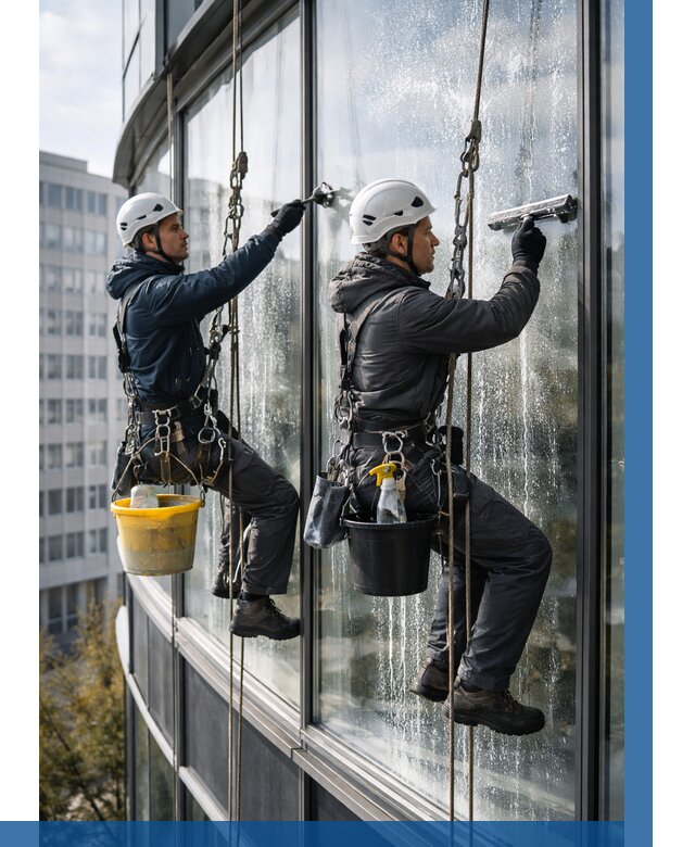 Мойка панорамных окон в Альметьевске от 363 р. заказать у ВЫСОТНИК-Льм