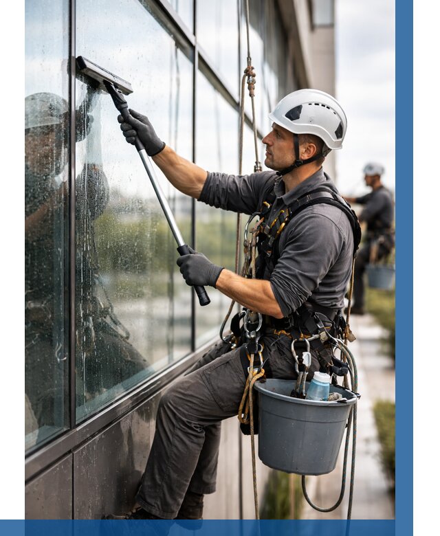 Мойка стеклянных фасадов в Альметьевске от 208 р. | ВЫСОТНИК-Льм