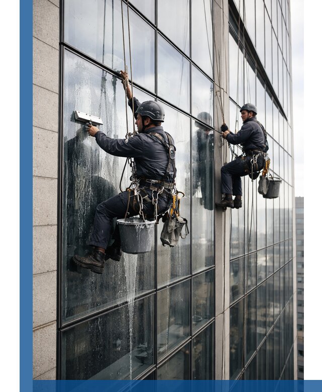 Профессиональная мойка стеклянных фасадов зданий в Альметьевске