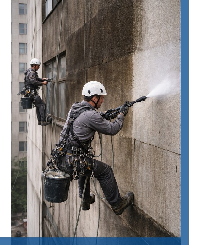 Очистка фасада от копоти в Альметьевске от 260 р. | ВЫСОТНИК-Льм