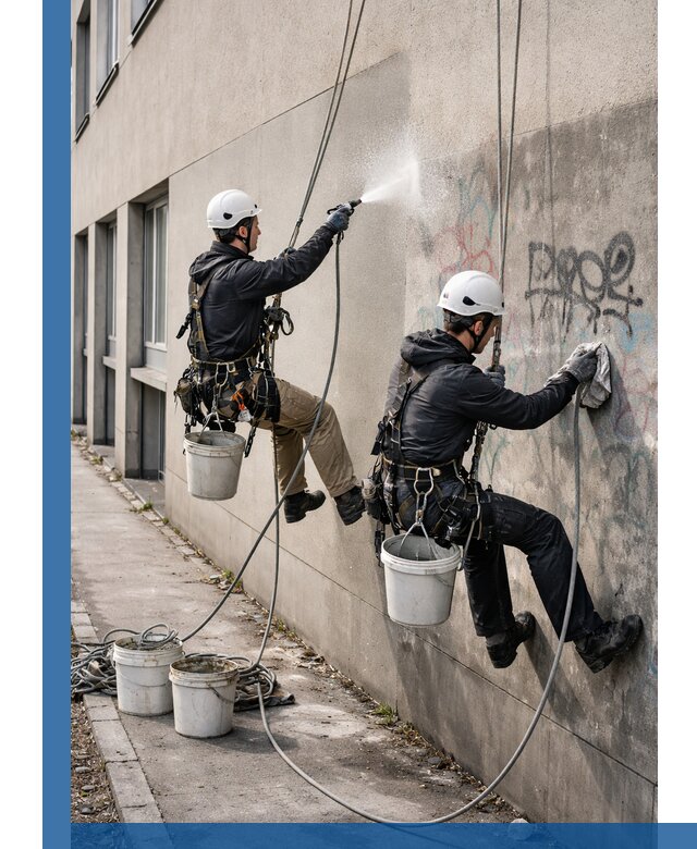 Антиграффити покрытие фасада с защитой от надписей в Альметьевске