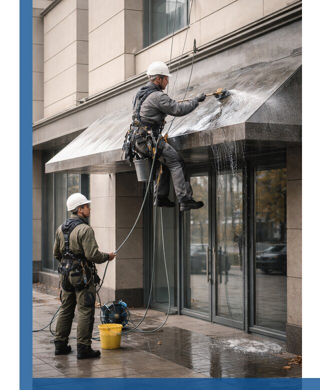 Профессиональная мойка козырьков и навесов в Альметьевске