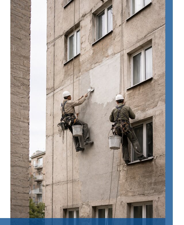 Косметический ремонт фасада в Альметьевске от 1142 р. | ВЫСОТНИК-Льм