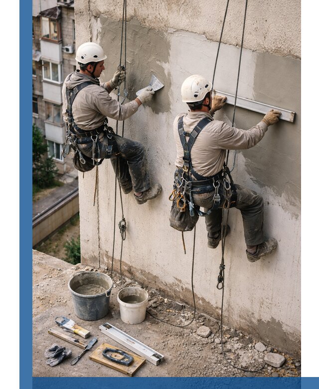 Комплексный ремонт штукатурного фасада с гарантией в Альметьевске