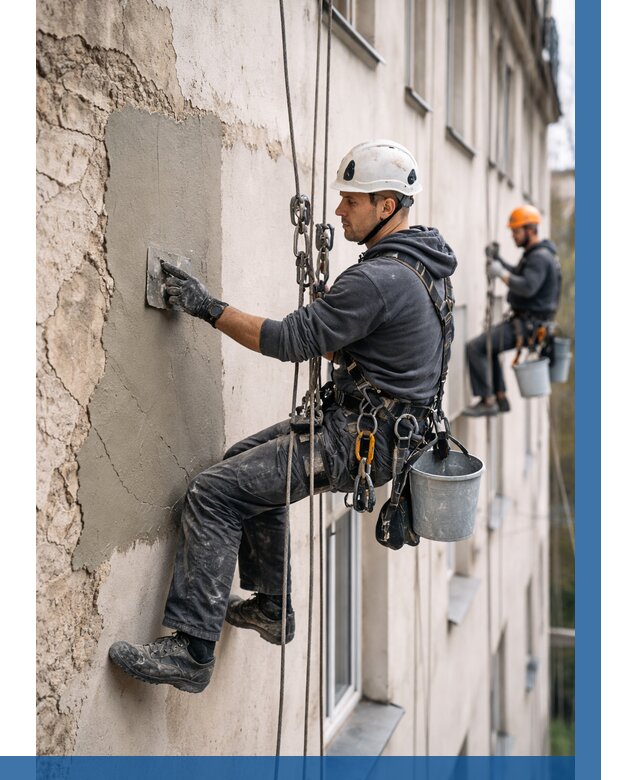 Восстановление штукатурки фасада в Альметьевске от 1246 р. | ВЫСОТНИК-Льм