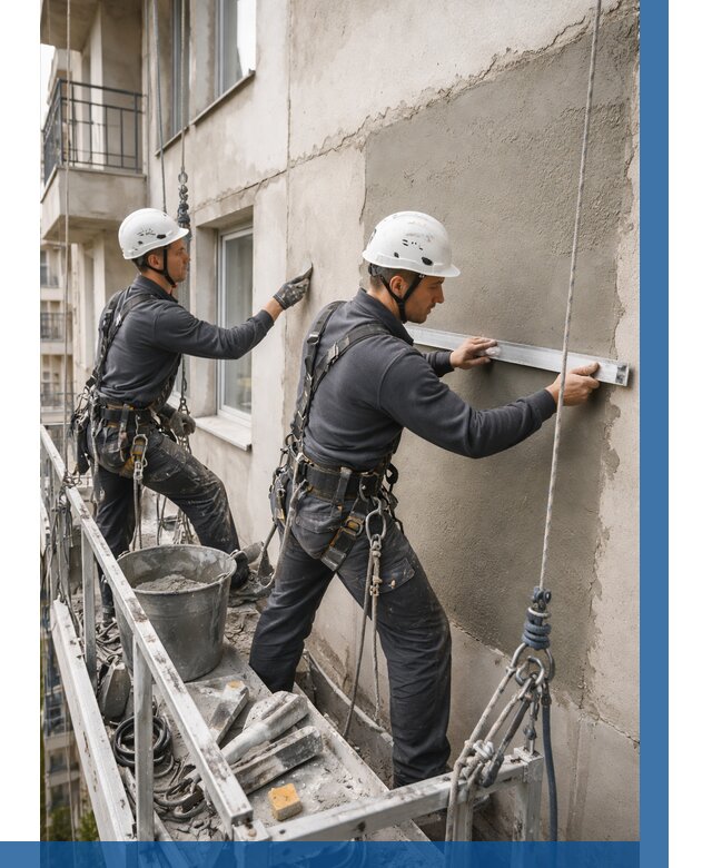 Штукатурка фасада на высоте в Альметьевске от 934 р. | ВЫСОТНИК-Льм