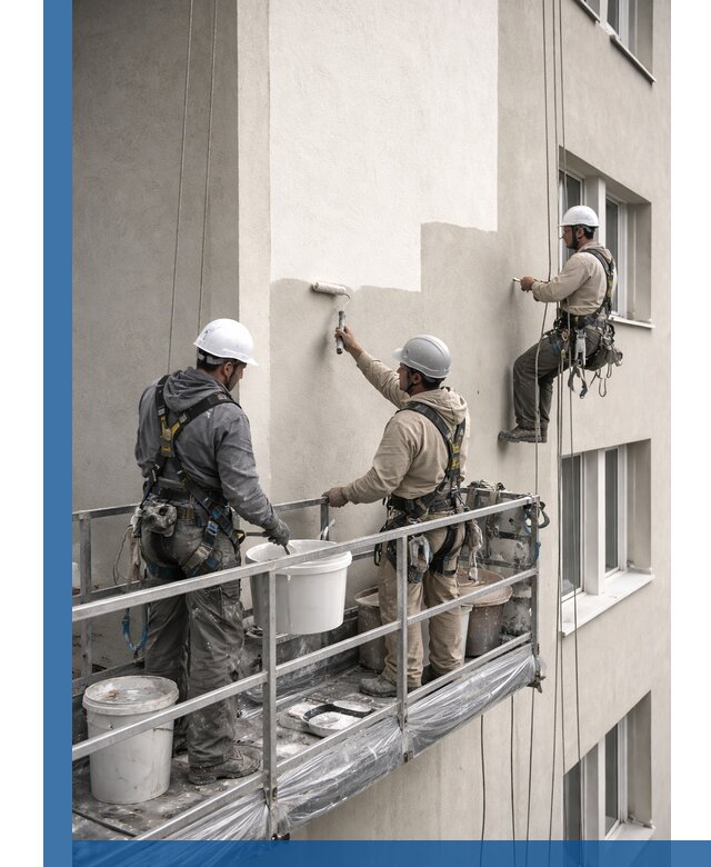 Покраска оштукатуренного фасада в Альметьевске под ключ с гарантией