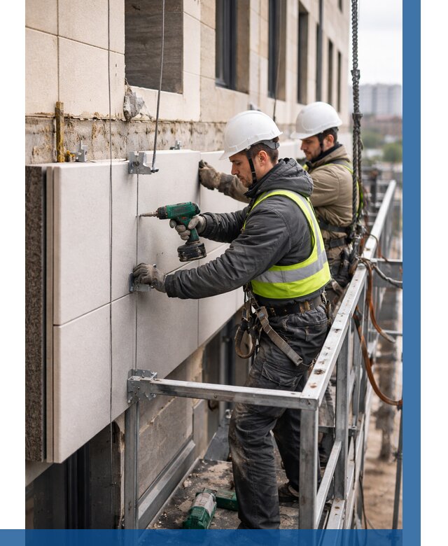 Монтаж фасадных термопанелей в Альметьевске от 1557 р. | ВЫСОТНИК-Льм