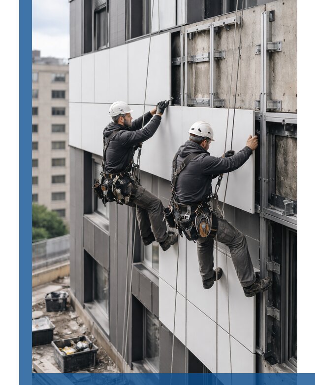 Монтаж композитных панелей фасада в Альметьевске под ключ