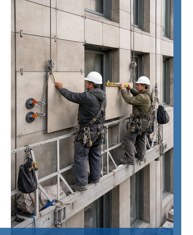 Монтаж керамогранита на фасад в Альметьевске от 2595 р. | ВЫСОТНИК-Льм