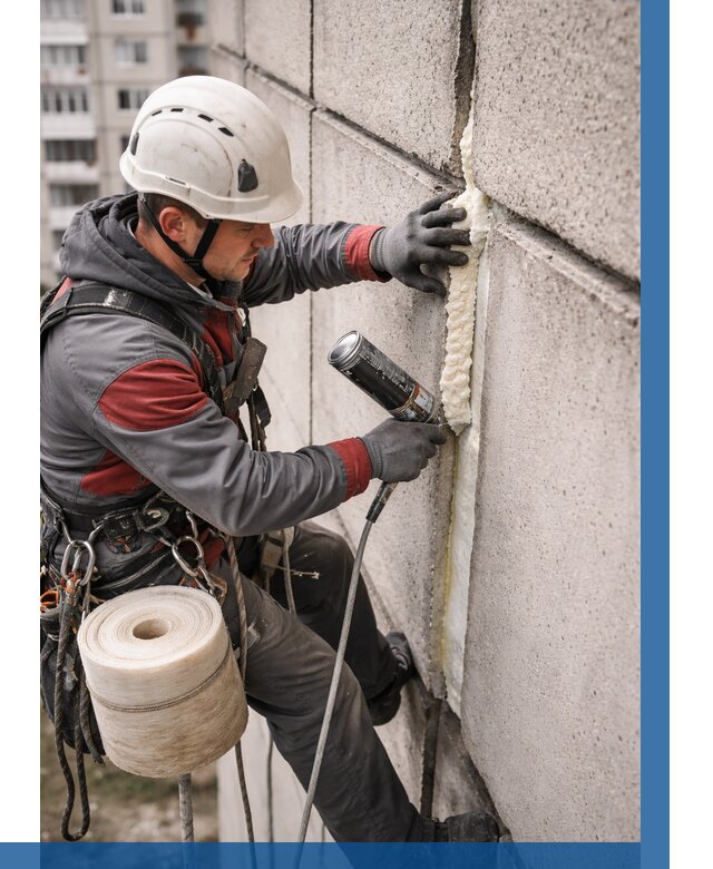 Утепление межпанельных швов в Альметьевске от 727 р. | ВЫСОТНИК-Льм