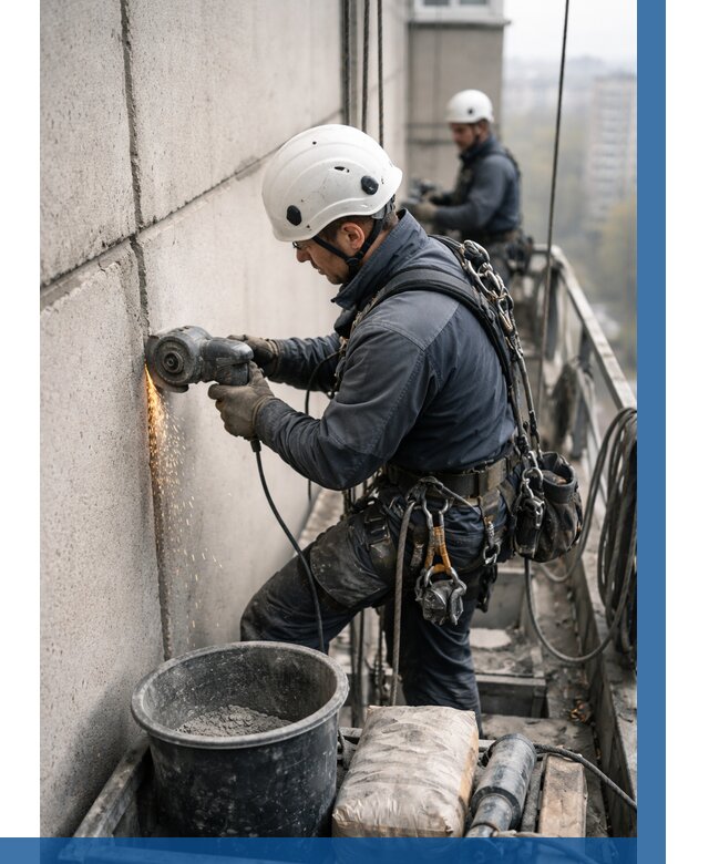 Штробление межпанельных швов в Альметьевске от 1246 р. | ВЫСОТНИК-Льм