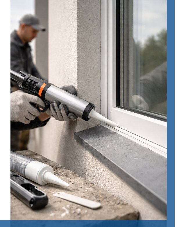 Герметизация монтажных швов окон в Альметьевске от 675 р. | ВЫСОТНИК-Льм