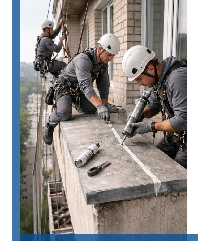 Герметизация балконного козырька в Альметьевске профессионально