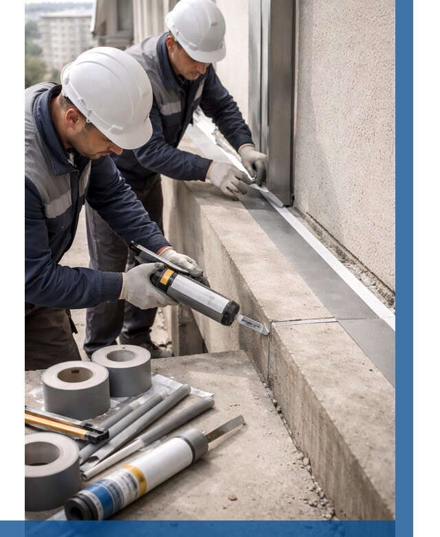 Герметизация примыкания балкона в Альметьевске от 4671 р. | ВЫСОТНИК-Льм