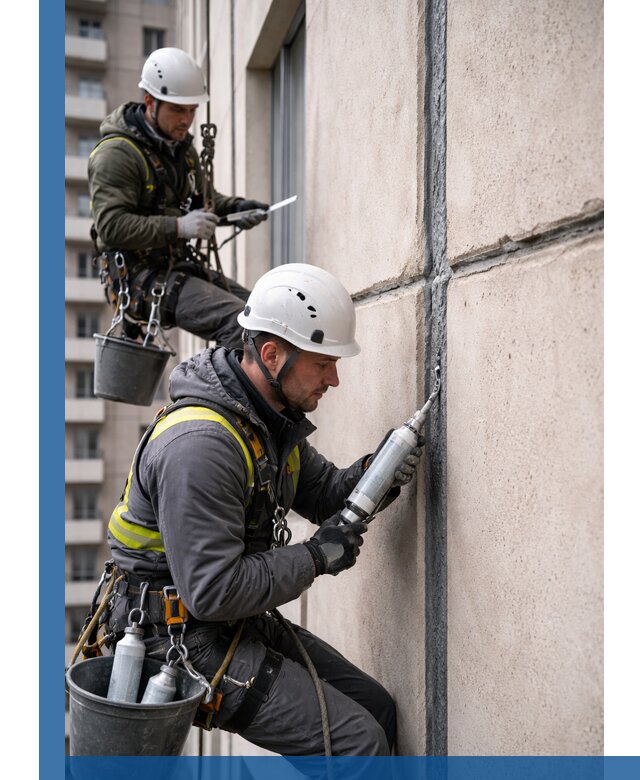 Герметизация деформационных швов фасада в Альметьевске качественно