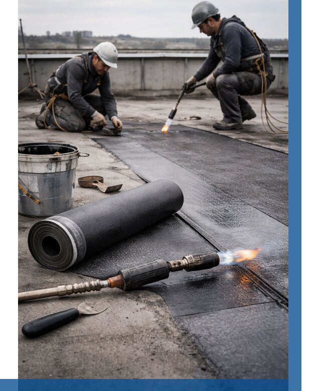 Ремонт рулонной кровли в Альметьевске от 675 р. | ВЫСОТНИК-Льм