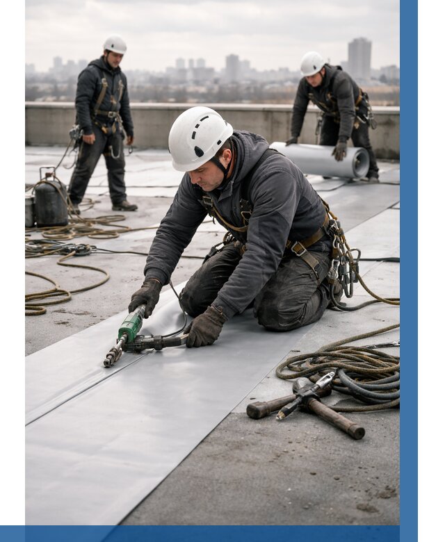 Ремонт мембранной кровли в Альметьевске от 1868 р./м2 | ВЫСОТНИК-Льм