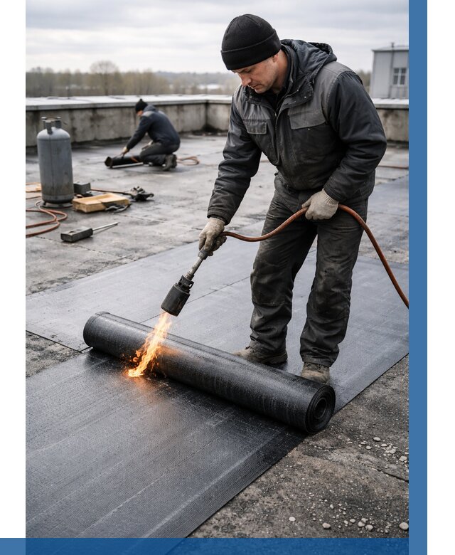 Ремонт наплавляемой кровли в Альметьевске от 727 р. | ВЫСОТНИК-Льм