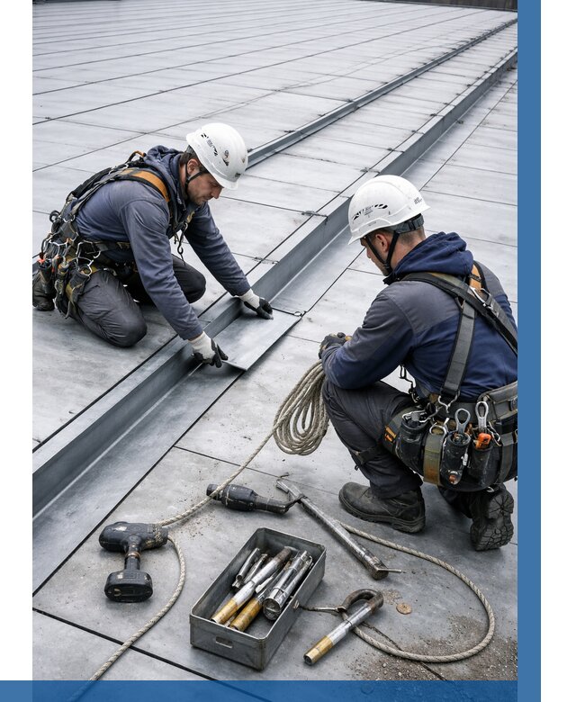 Ремонт фальцевой кровли в Альметьевске от 727 р. | ВЫСОТНИК-Льм