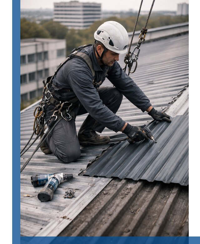 Ремонт профнастила на кровле в Альметьевске, работы под ключ