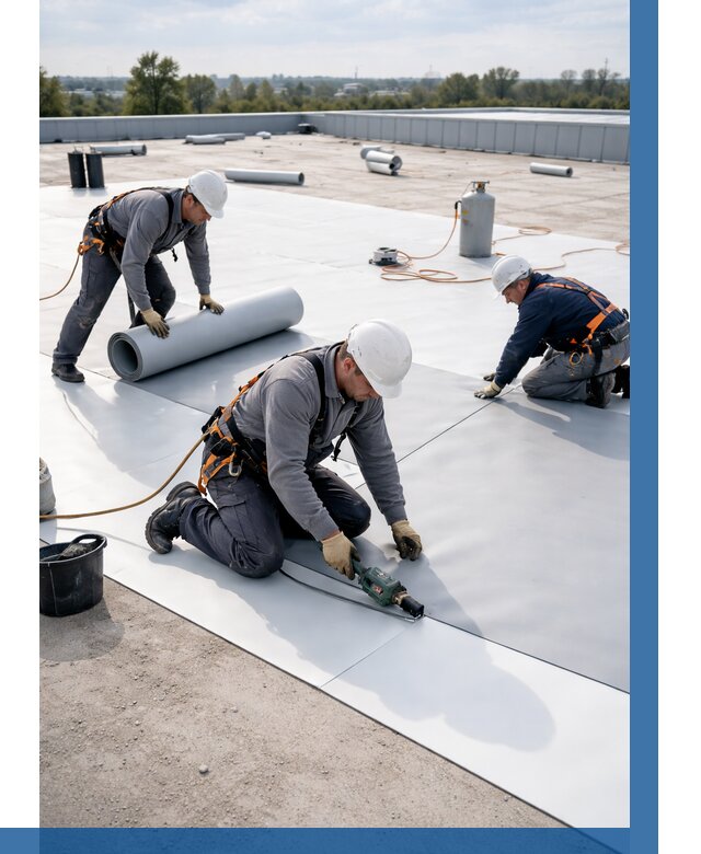 Монтаж мембранной кровли под ключ в Альметьевске от 1246 р. | ВЫСОТНИК-Льм