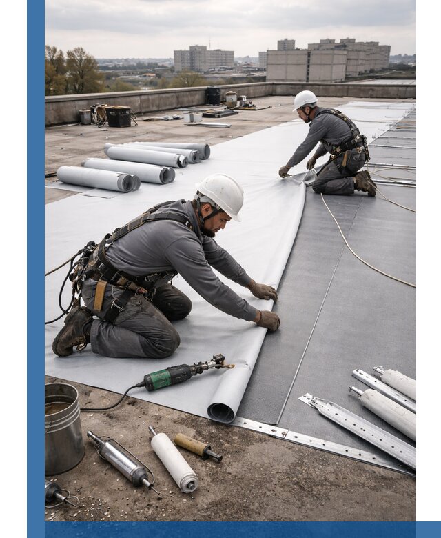 Монтаж мембранной кровли в Альметьевске для промышленных зданий