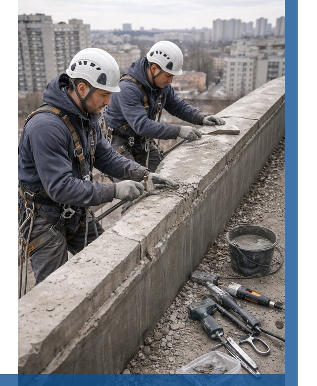 Ремонт парапета на кровле в Альметьевске от 1557 р. | ВЫСОТНИК-Льм