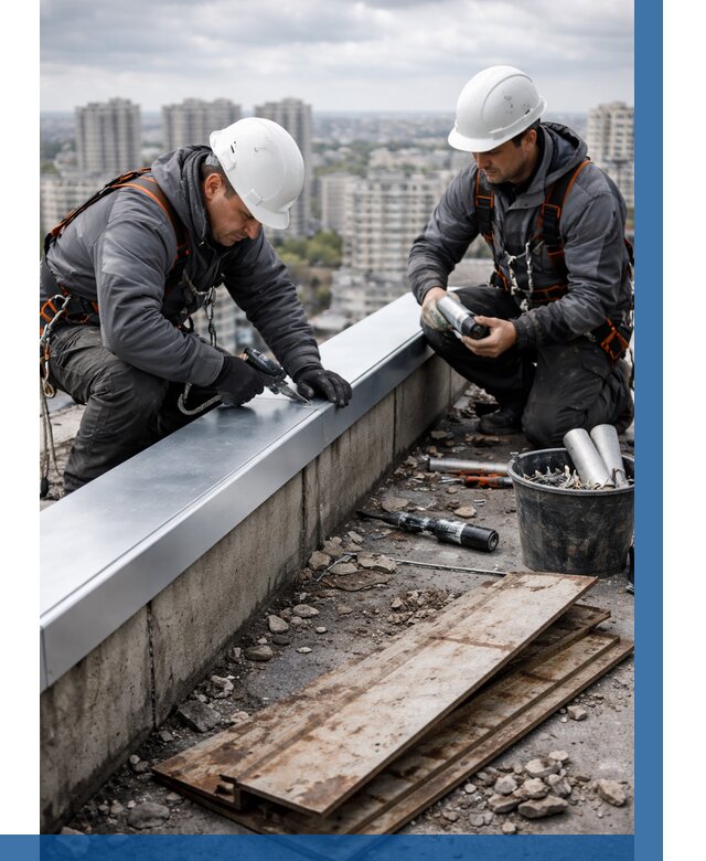 Замена парапетных крышек под ключ в Альметьевске от 1246 р. | ВЫСОТНИК-Льм