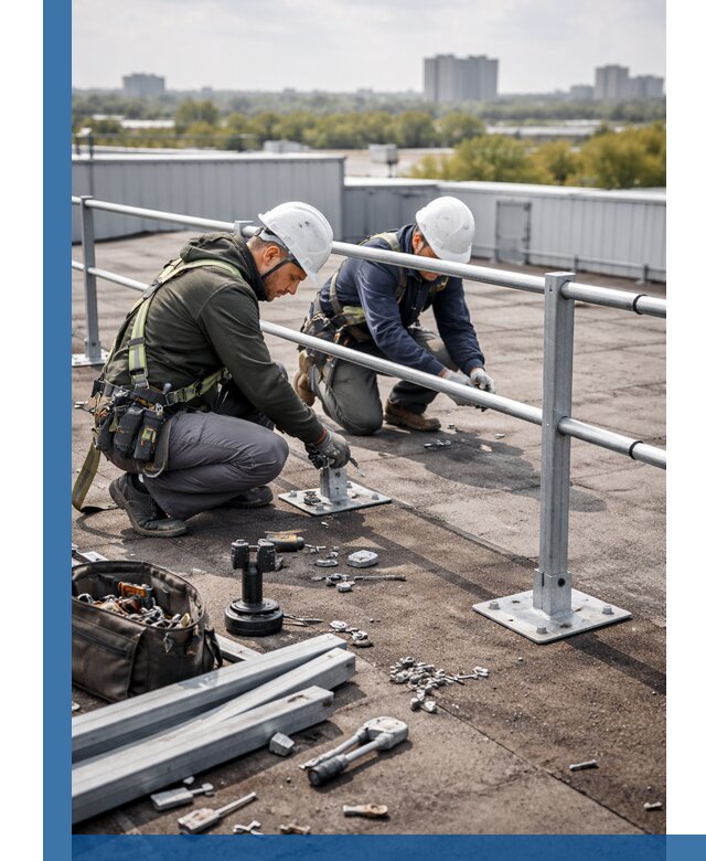 Монтаж кровельного ограждения в Альметьевске под ключ с гарантией