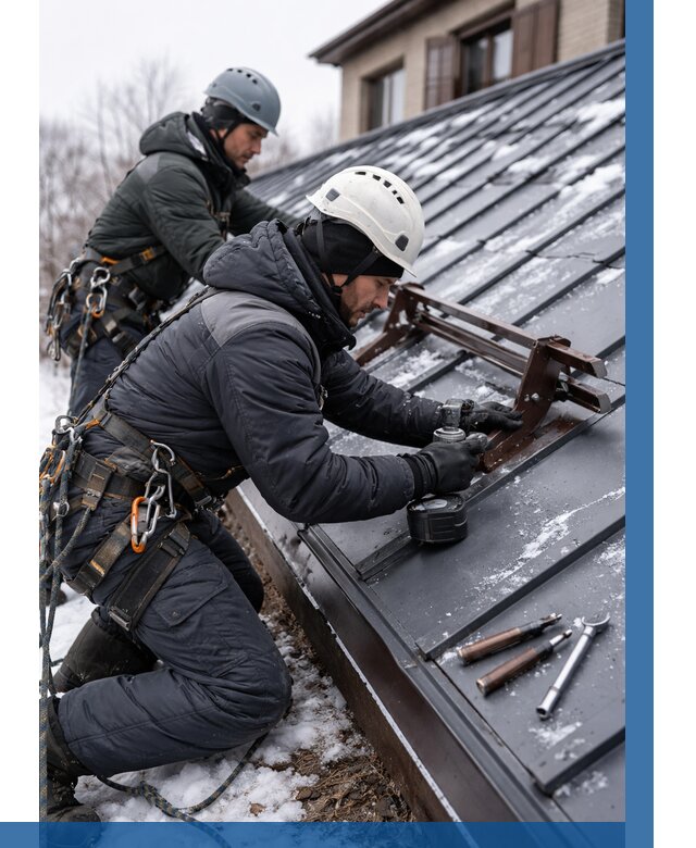 Монтаж снегозадержателей в Альметьевске от 467 р. | ВЫСОТНИК-Льм