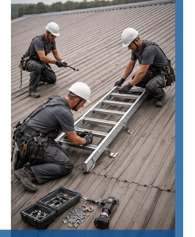 Монтаж кровельной лестницы в Альметьевске от 4671 р. | ВЫСОТНИК-Льм