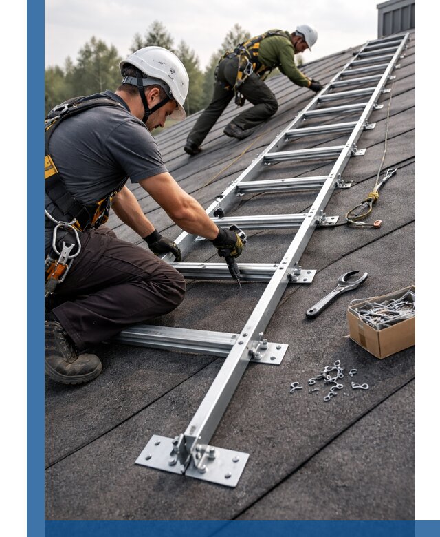 Профессиональный монтаж кровельной лестницы в Альметьевске под ключ
