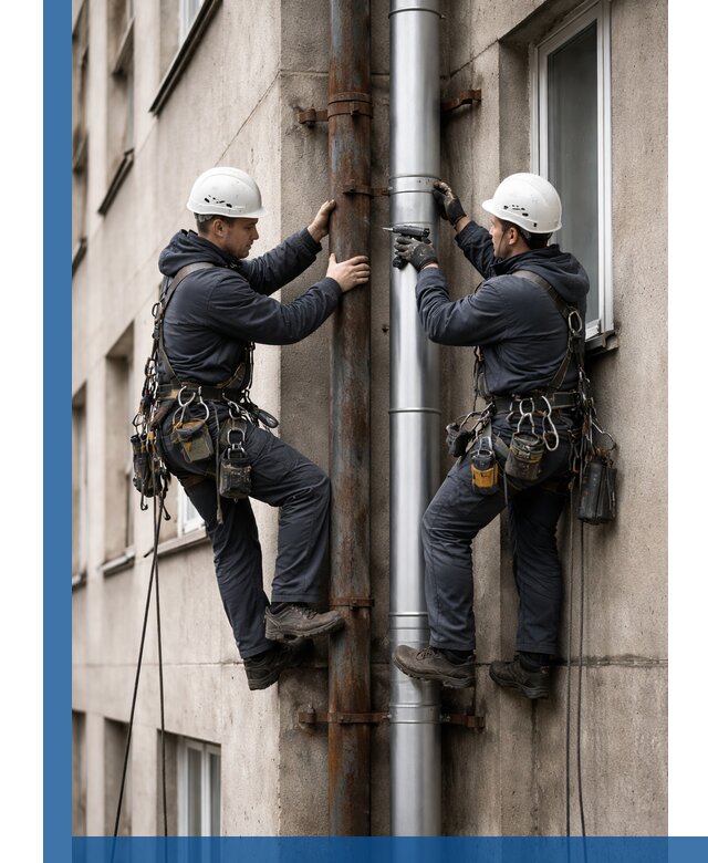 Замена водосточных труб в Альметьевске: монтаж и демонтаж под ключ