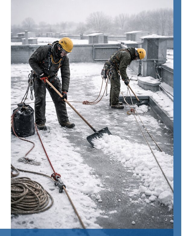 Очистка крыши от снега в Альметьевске от 7785 р. | ВЫСОТНИК-Льм