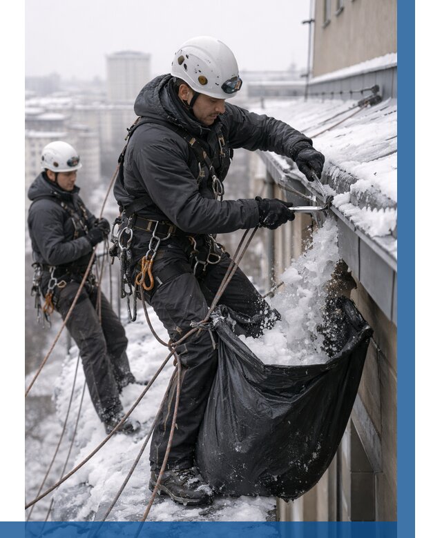 Аварийная очистка крыши в Альметьевске под ключ от 311 р. | ВЫСОТНИК-Льм