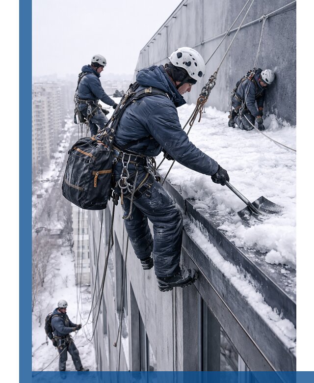 Абонентское обслуживание кровли зимой в Альметьевске регулярный уход