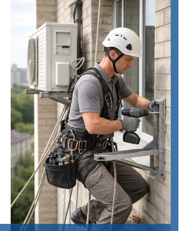 Установка кронштейнов кондиционера в Альметьевске от 3633 р. | ВЫСОТНИК-Льм