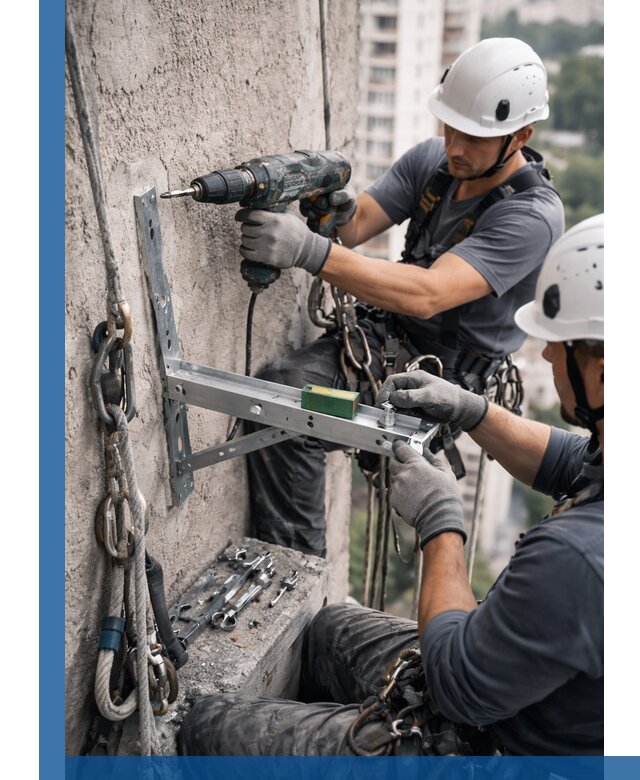 Установка кронштейнов кондиционера и крепежа в Альметьевске