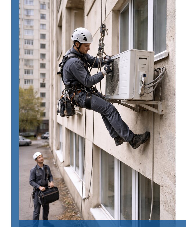 Демонтаж внешнего блока кондиционера в Альметьевске профессионально