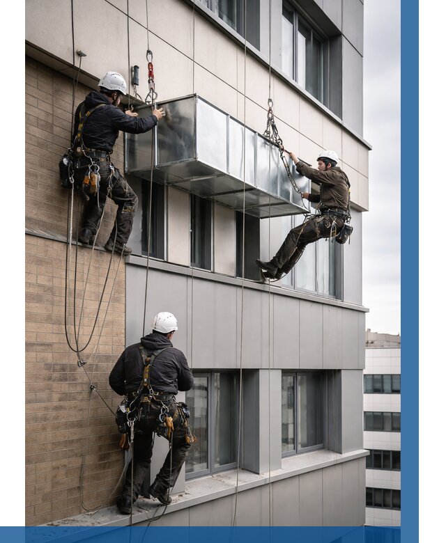 Монтаж воздуховодов на фасаде в Альметьевске от 1557 р. | ВЫСОТНИК-Льм