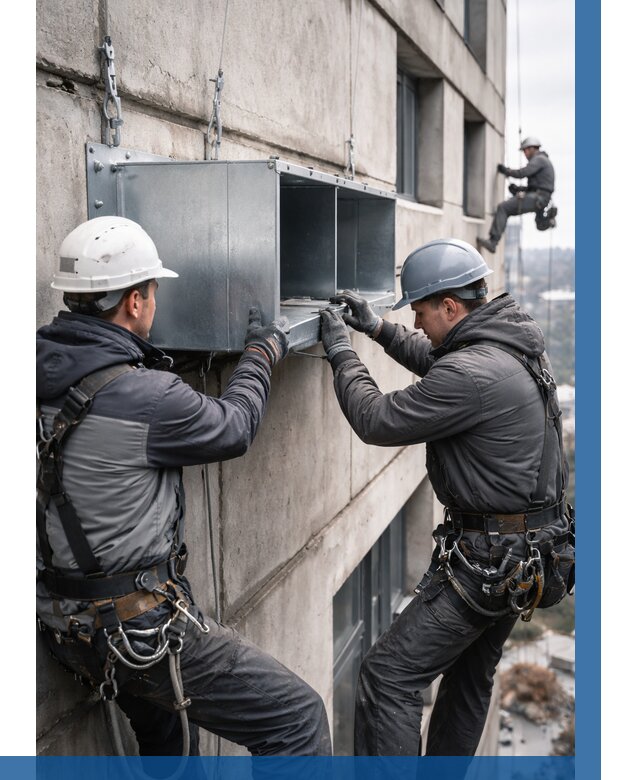 Монтаж вентиляционных коробов в Альметьевске от 3114 р. | ВЫСОТНИК-Льм