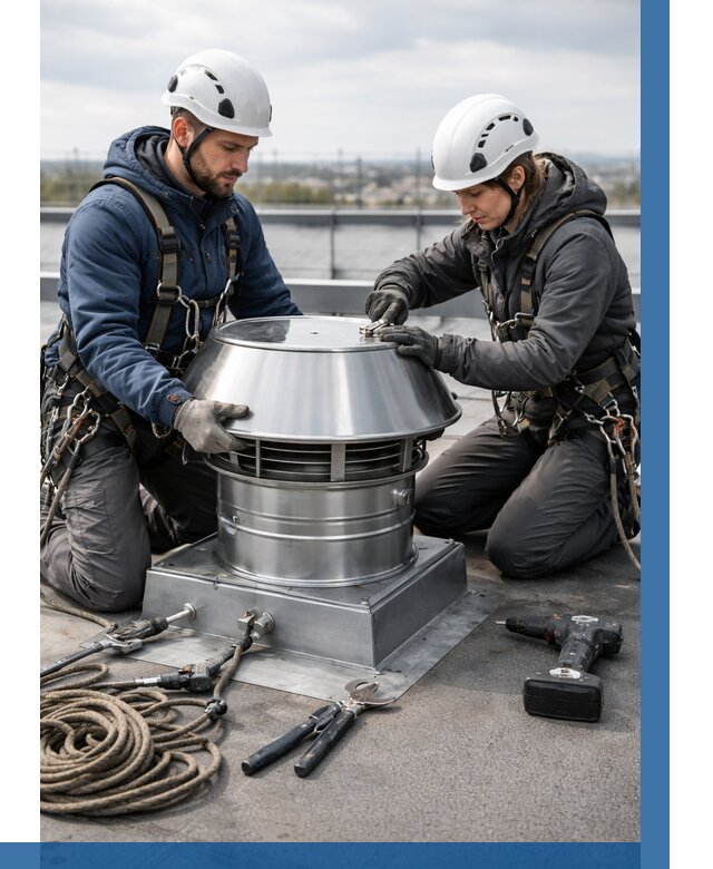 Установка дефлекторов на кровле в Альметьевске от 4671 р. | ВЫСОТНИК-Льм