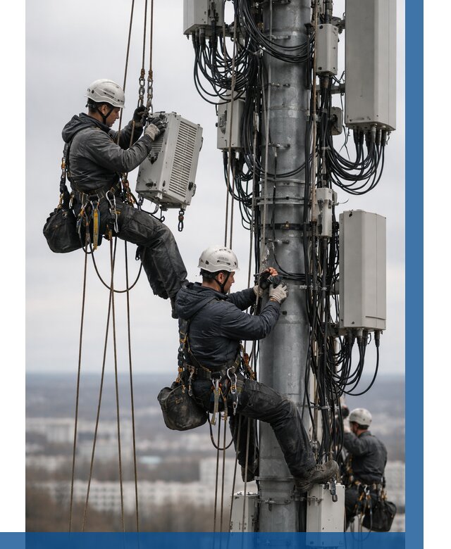 Монтаж оборудования связи на мачте в Альметьевске от 7785 р. | ВЫСОТНИК-Льм