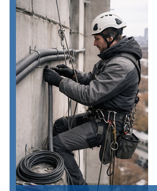 Профессиональный монтаж гофры для кабеля в Альметьевске с гарантией