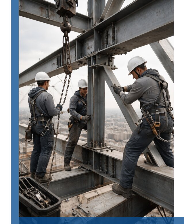 Профессиональный монтаж металлоконструкций на высоте в Альметьевске