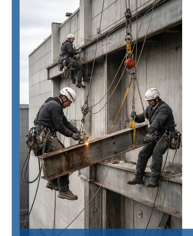 Демонтаж металлоконструкций на высоте в Альметьевске под ключ