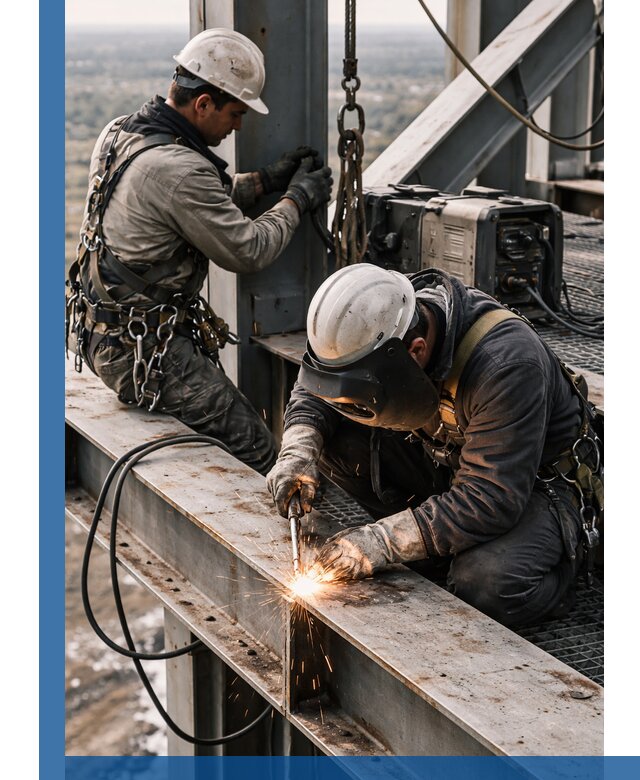 Высотные сварочные работы в Альметьевске для промышленных объектов