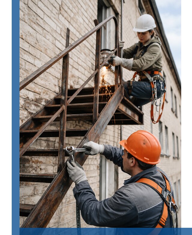 Ремонт и восстановление пожарных лестниц с выездом в Альметьевске